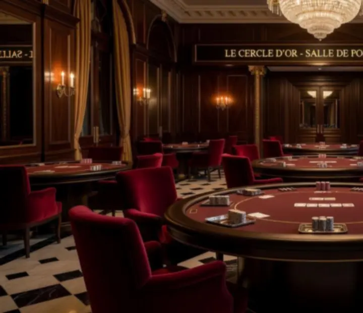 Salle de casino élégante préparée pour un tournoi de poker